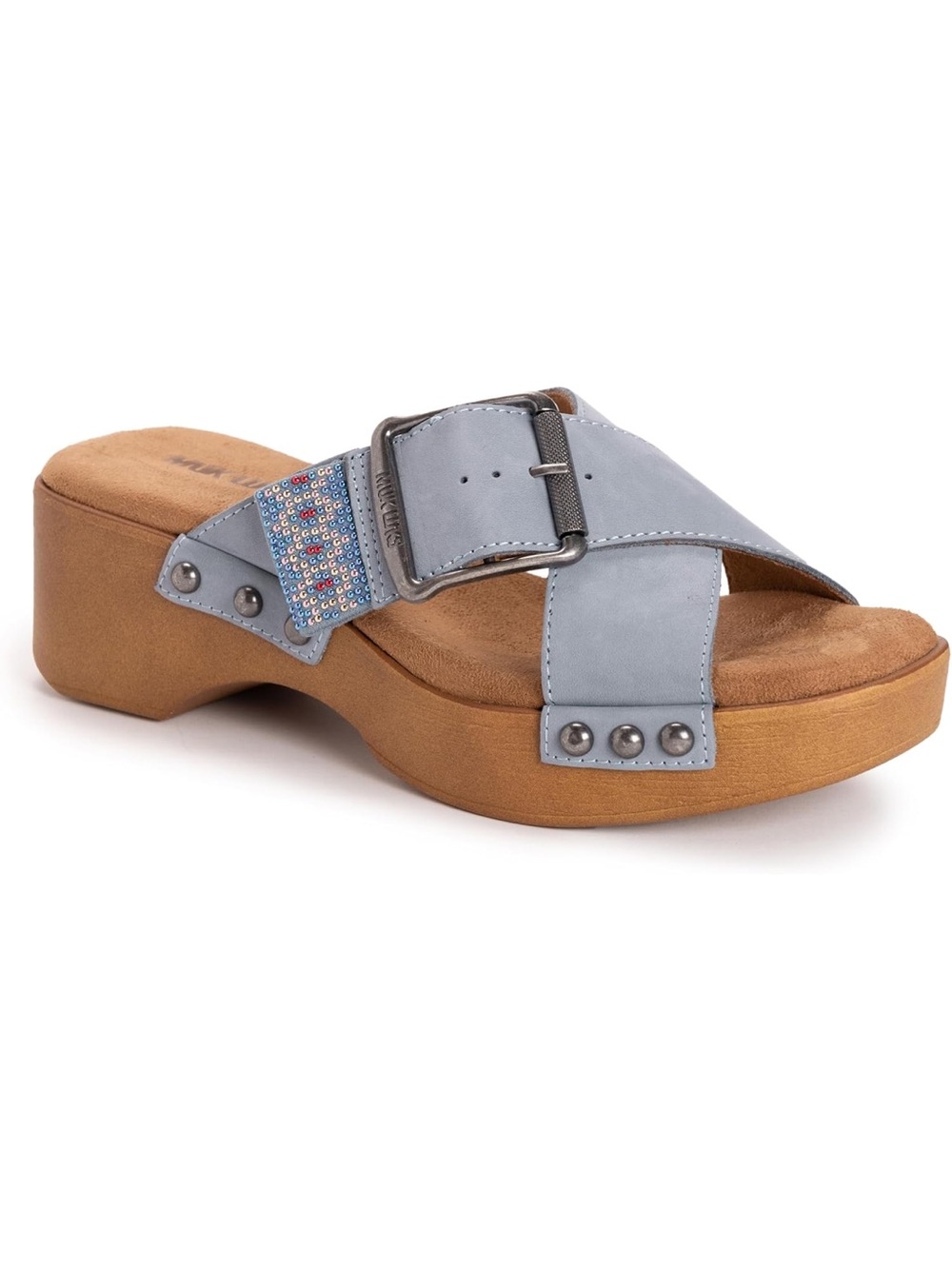 NWT MUKS LUKS Women's Charlotte Sandal size 11 Chambray Nubuck